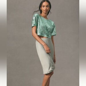 Anthropologie sequin crop tee NWT